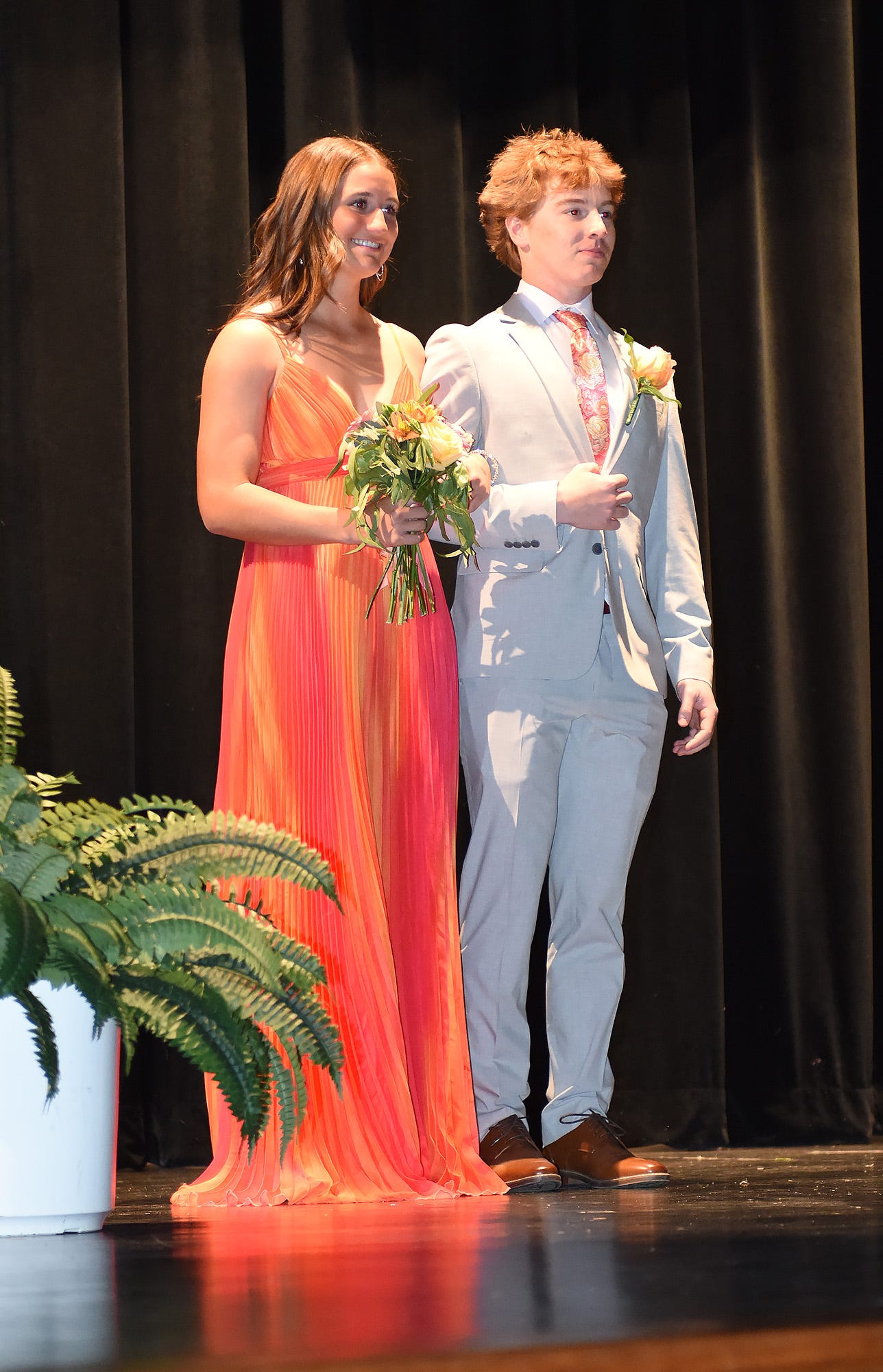 Laurel High School moved its Grand Prom March inside to the High School Auditorium after the rain came into the area on Saturday, April 27, in Laurel.